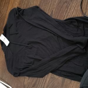 NWTS Fashion Nova Black Top w/mesh chest panels Sz Medium